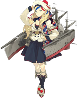 《艦隊Collection》水上飛機母艦艦娘案例之一：艦隊Collection:特斯特長官，由アキラ創作。可見彈射器在她身上表現得如同艦炮一般。