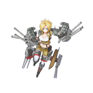 十分稀有的方案：將主炮模塊做成4個穿戴式武器包固定在四肢上。由於該方案還容納了外骨骼裝甲這一藝術元素，力量感未有太大削減。示範者：《戰艦少女》中的田納西（改後形象）。