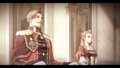 《英雄傳說 軌跡系列》坐在王座上的埃雷波尼亞帝國皇帝尤根特三世和他的皇妃。