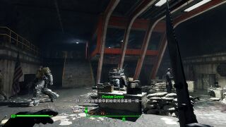 總控間大廳。普雷斯敦的服裝來自mod「我們都是義勇軍」，多隊友功能來自mod「AmazingFollowerTweaks」。