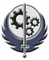 《輻射系列》軍事組織鋼鐵兄弟會的徽章