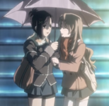 二人の相合い傘