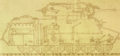 MT-25的图纸 可以看到炮塔外形和首上形状参考了KV-1