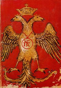 Palaeologoi eagle XV c Byzantine miniature.jpg