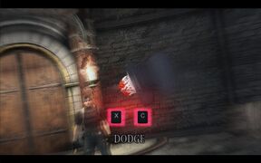 這是一個過場QTE，如果不正確按出該QTE，里昂會被飛刀殺死，源自《生化危機4》PC版